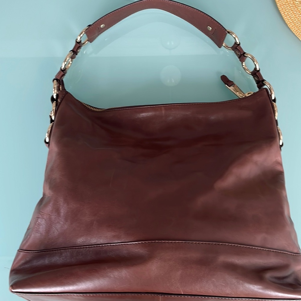 Cole Haan brown sold leather hobo bag.